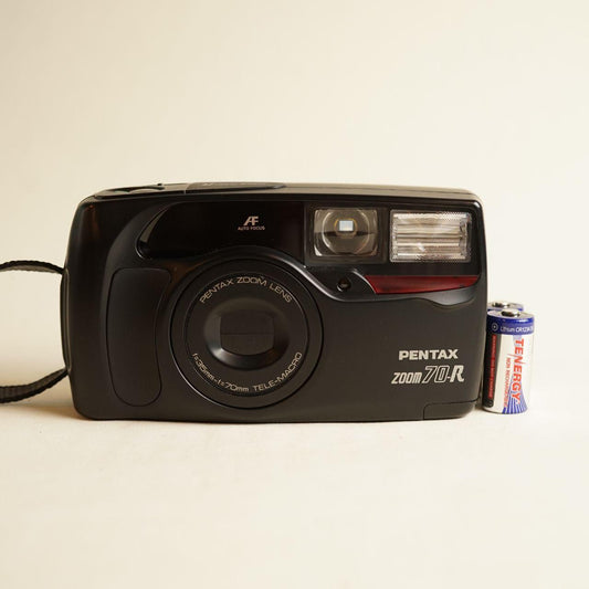 Pentax Zoom 70-R Film Camera | 35mm Point & Shoot | Tested & Working | Black
