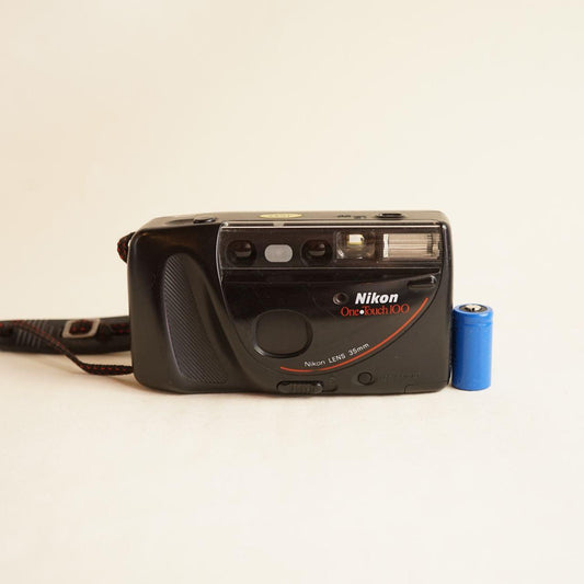 Nikon One Touch 100 Film Camera | 35mm Point & Shoot | Tested & Working | Black