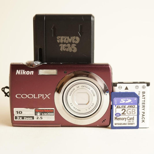 Nikon Coolpix S220 Digital Camera | 10MP | Tested & Working | Maroon