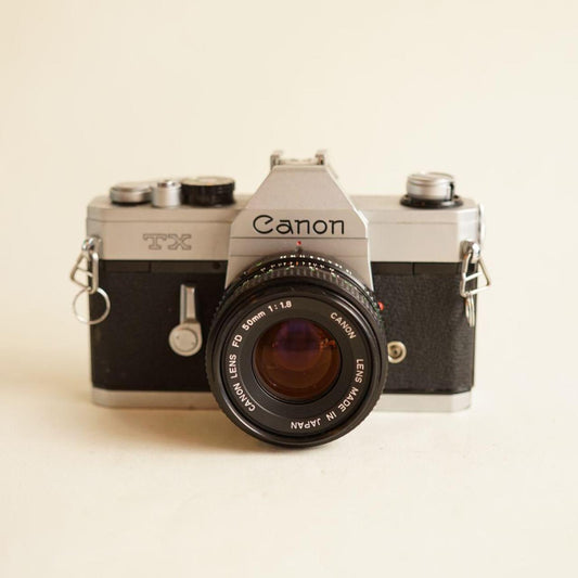 Canon TX | 35mm SLR Film Camera | Tested & Working | Silver & Black