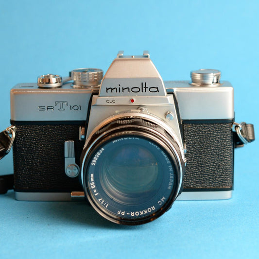 Minolta SRT101 35mm SLR Film Camera | Tested & Working | Silver