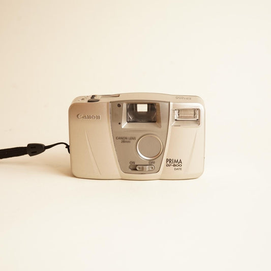 Canon Prima BF-800 Film Camera | 35mm Point & Shoot | Tested & Working | Silver