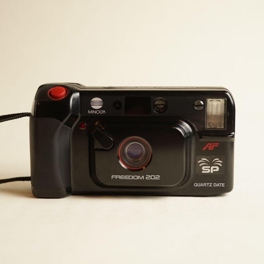Minolta Freedom 202 Film Camera | 35mm Point & Shoot | Tested & Working | Black
