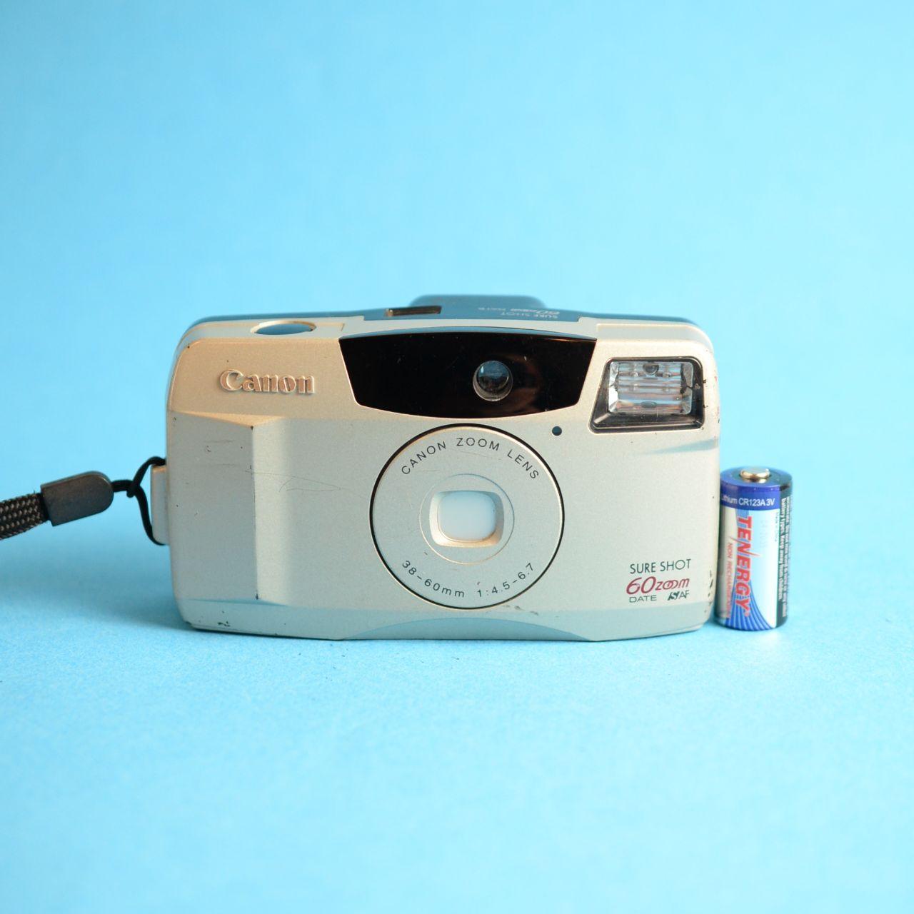 Canon SureShot 60 Zoom Film Camera | 35mm Point & Shoot | Tested & Working | Tan