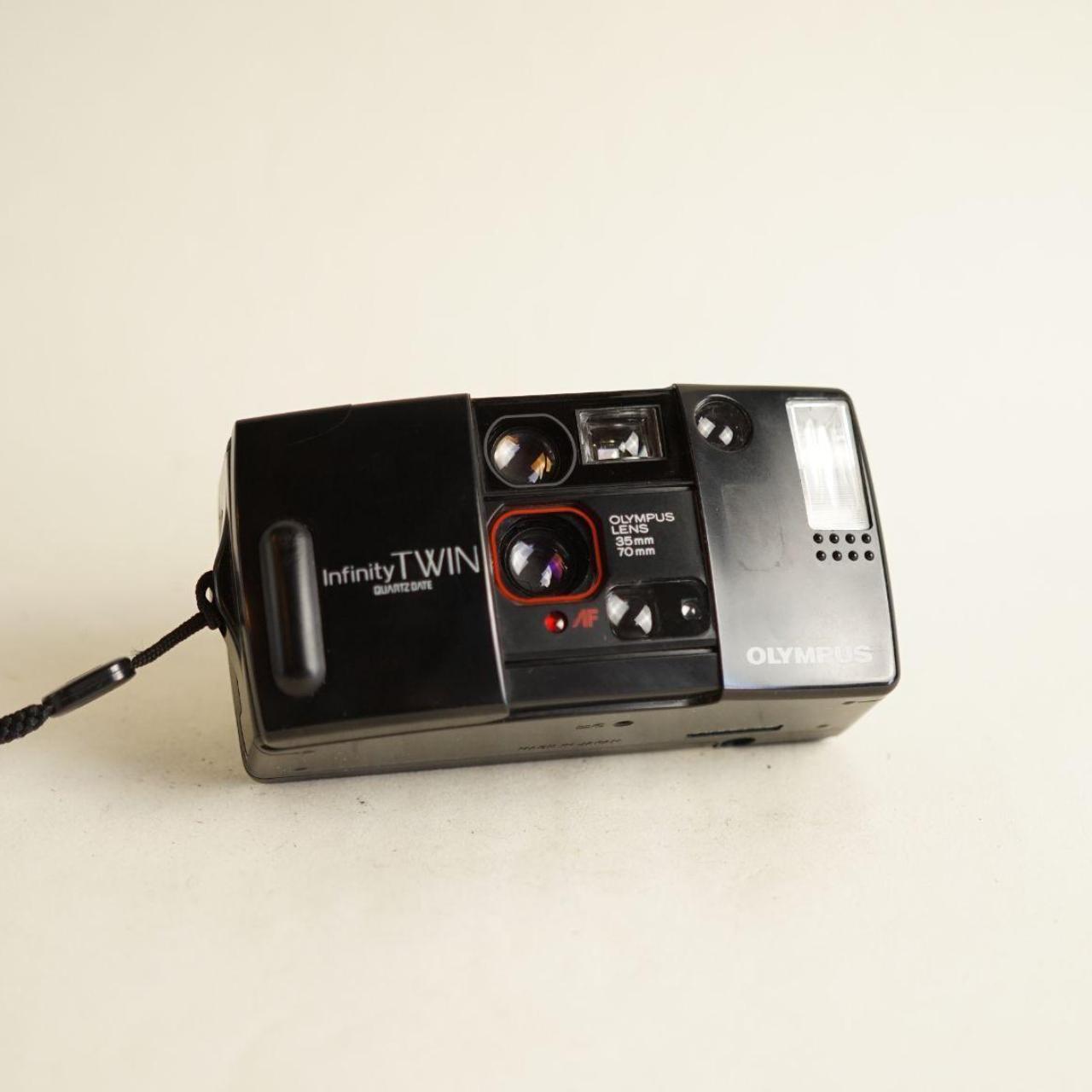 Olympus Infinity Twin 35mm Point & Shoot Film Camera | Tested & Working | Black