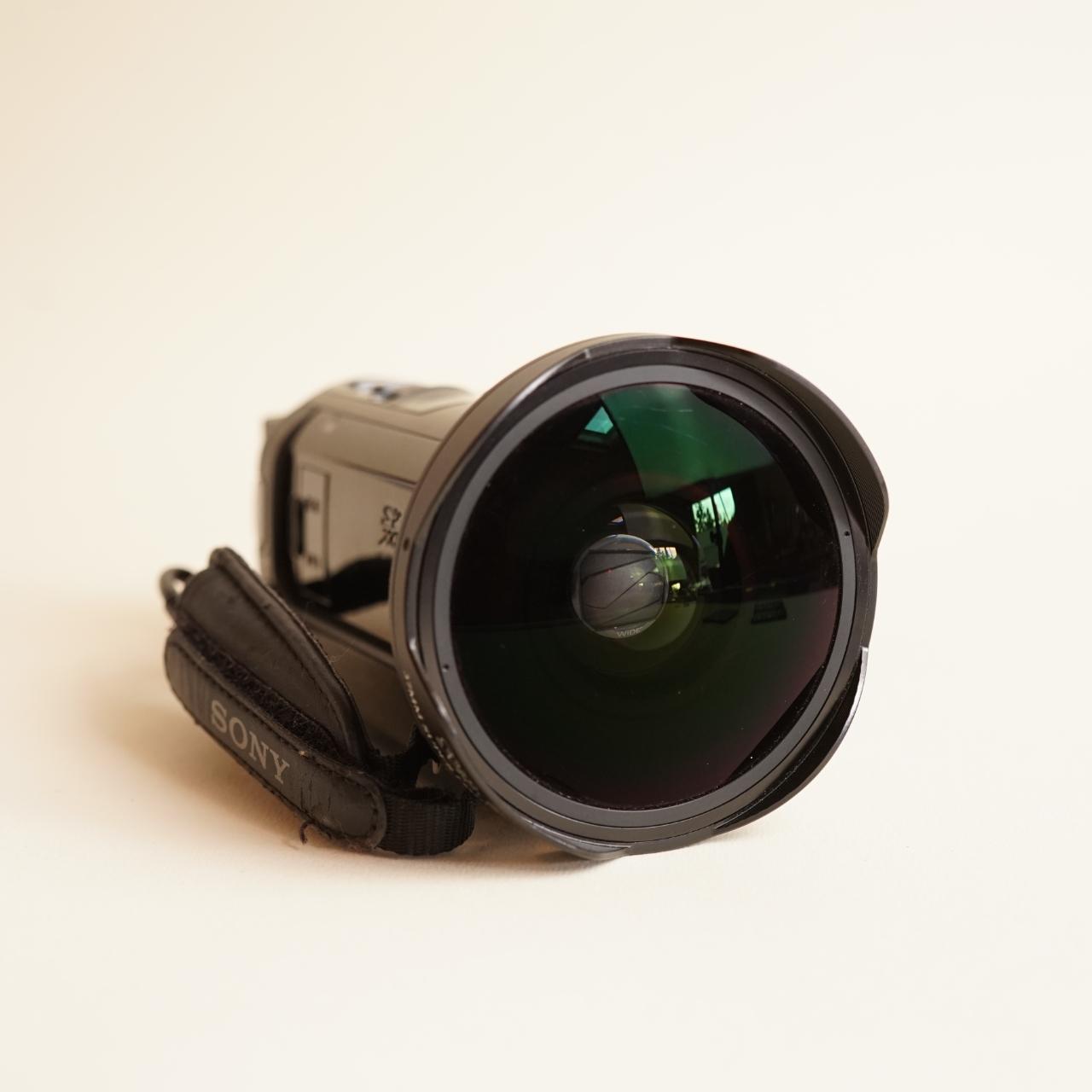 Sony Handycam HDR-CX130 Digital Camcorder | With SoCal Cameras Fisheye Lens | Tested & Working | Black