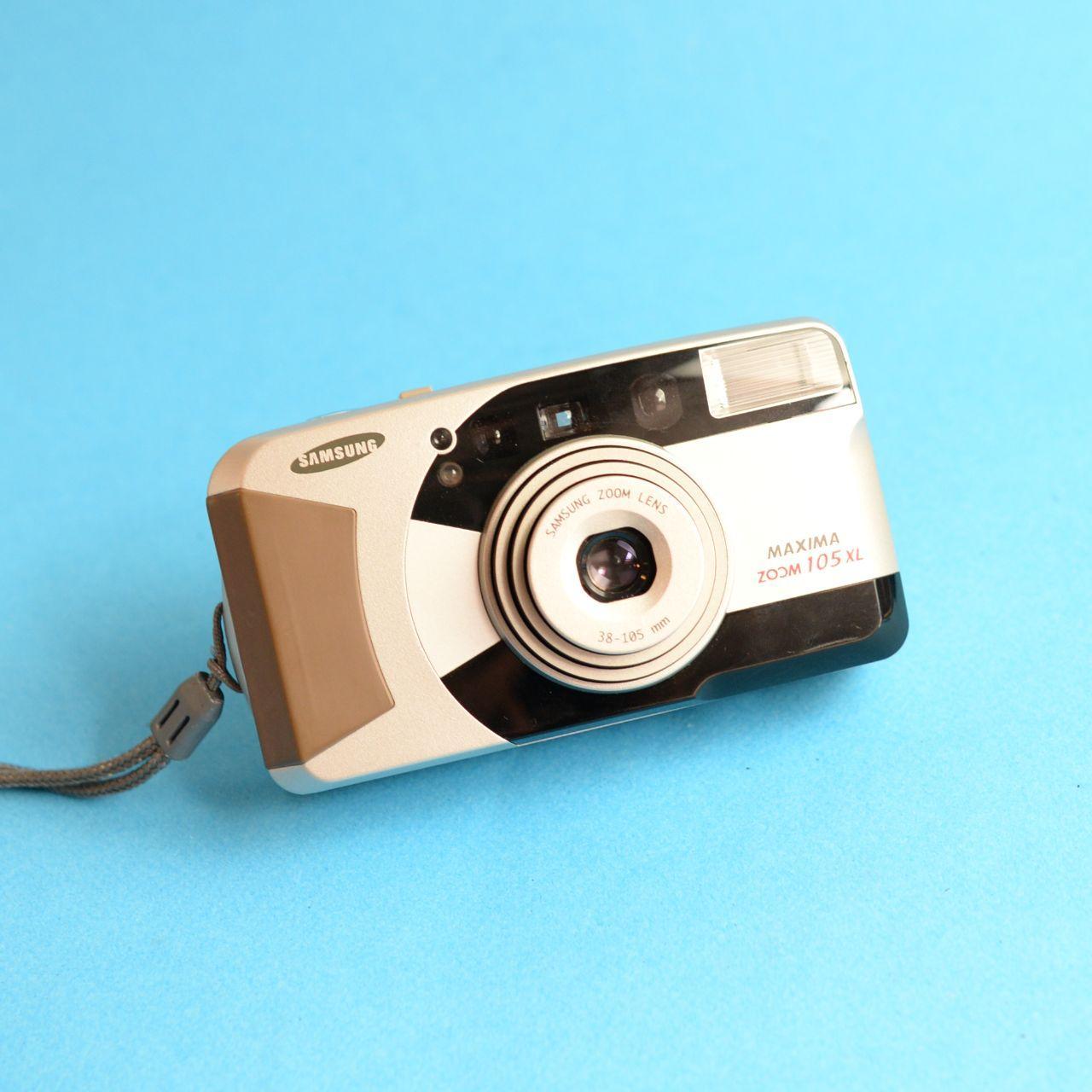 Samsung Maxima Zoom 105 XL Film Camera | 35mm Point & Shoot | Tested & Working | Silver