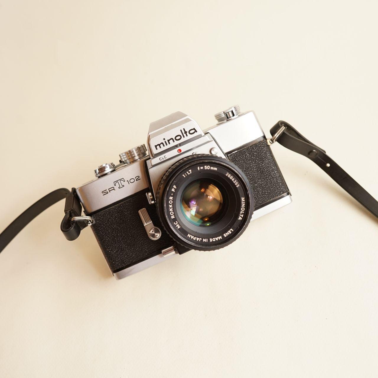 Minolta SRT102 Film Camera | 35mm SLR | Full CLA | Black & Silver