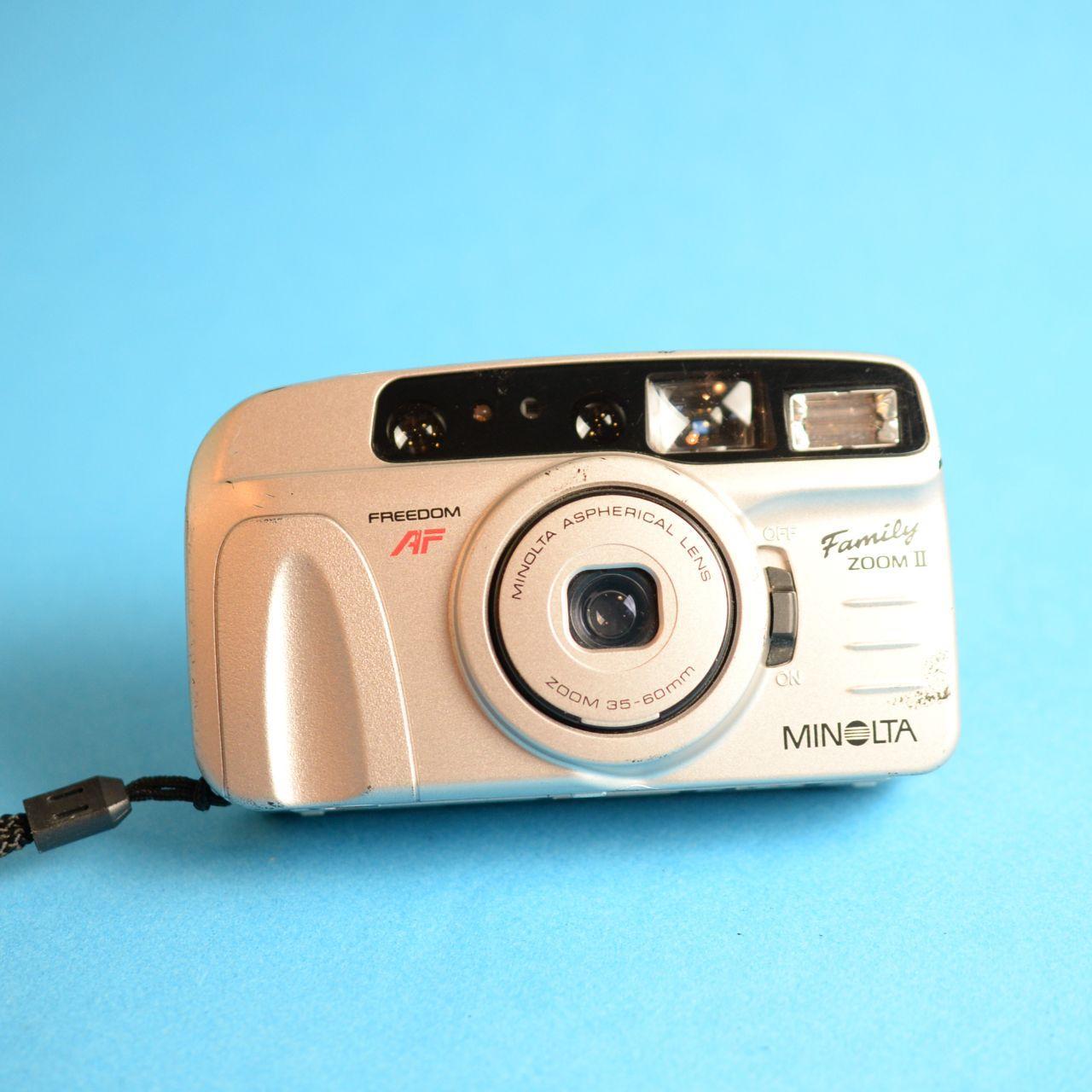 Minolta Family Zoom II Film Camera | 35mm Point & Shoot | Tested & Working | Silver