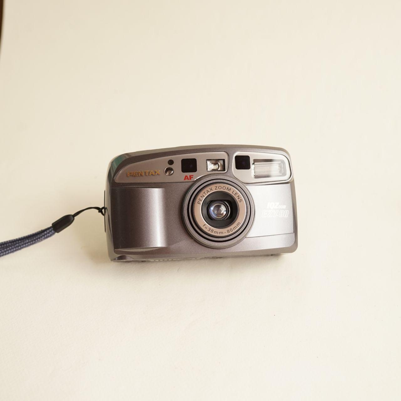 Pentax IQZoom EZY-80 Film Camera | 35mm Point & Shoot | Tested & Working | Grey