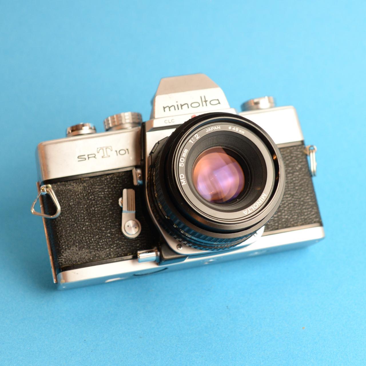 Minolta SRT-101 Film Camera | Fully CLA'd | 35mm SLR | Tested & Working | Silver & Black