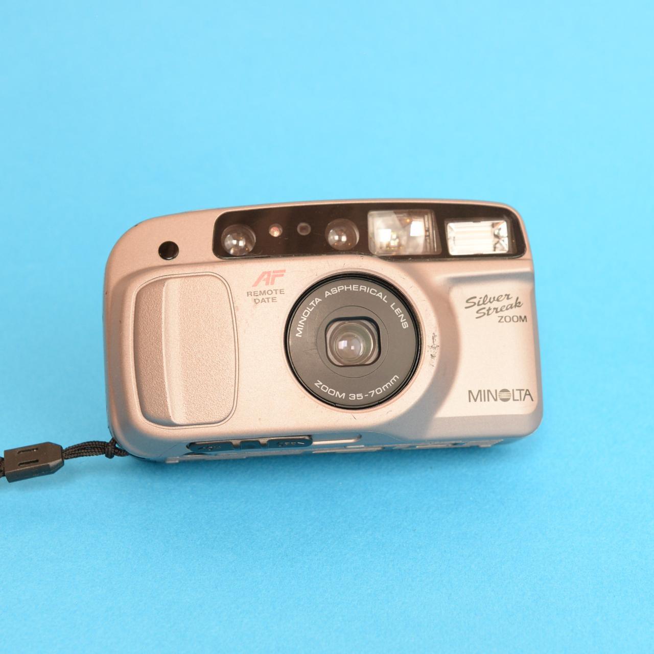 Minolta Silver Streak Zoom Film Camera | 35mm Point & Shoot | Tested & Working | Silver
