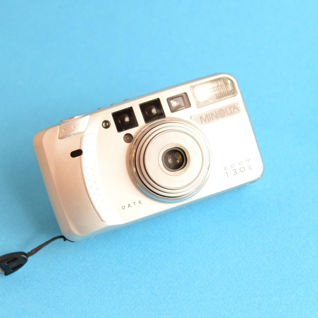 Minolta Zoom 130C Film Camera | 35mm Point & Shoot | Tested & Working | Silver