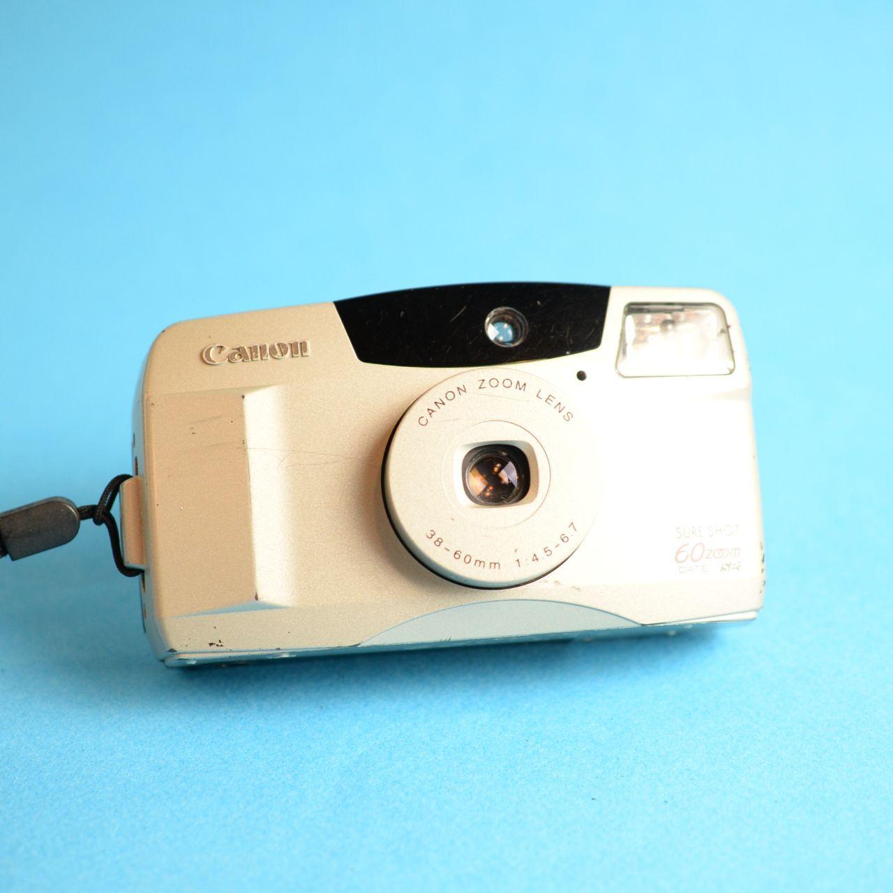 Canon SureShot 60 Zoom Film Camera | 35mm Point & Shoot | Tested & Working | Tan