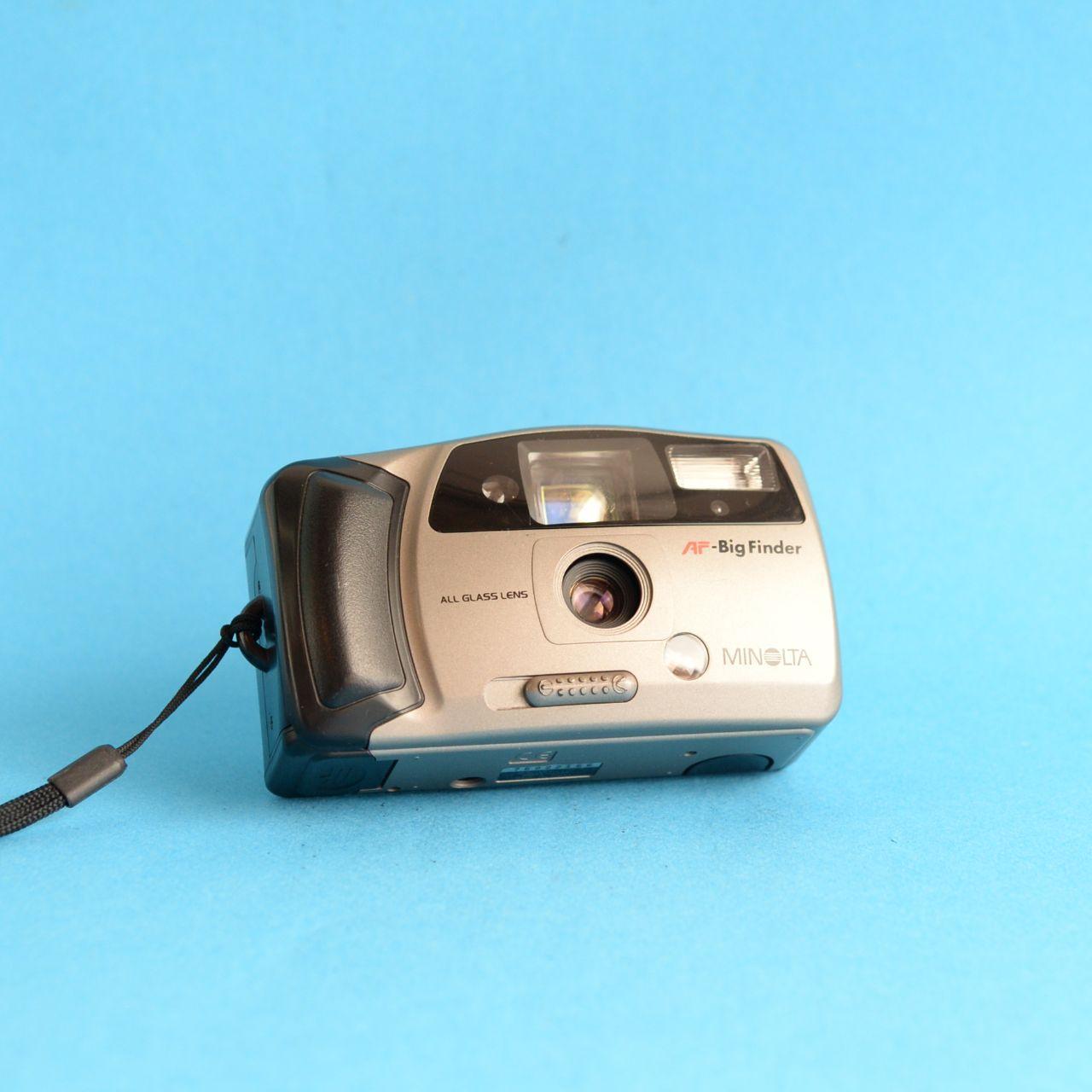 Minolta Big Finder Film Camera | 35mm Point & Shoot | Tested & Working | Grey