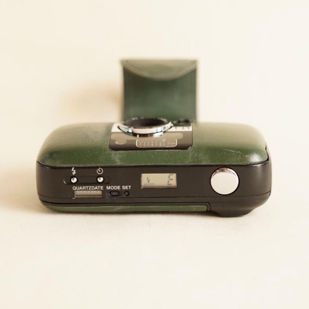 Olympus LT-1 (leather MJU I) Film Camera | 35mm Point & Shoot | Tested & Working | Green Leather