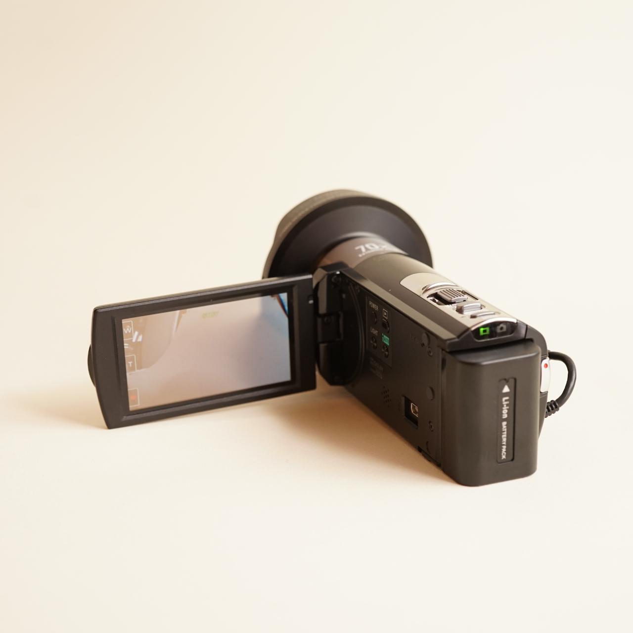 Sony Handycam DCR-SX65 Camcorder | W/SoCal Cameras Fisheye Lens | Tested & Working | Black