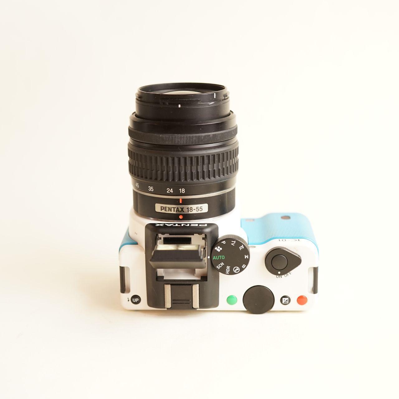 Pentax K-01 Mirrorless Camera | 16MP APS-C Sensor | Tested & Working | White & Blue