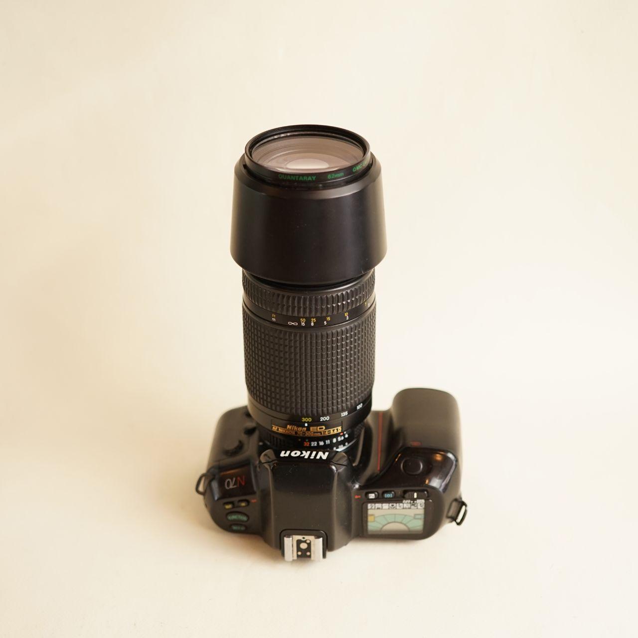 Nikon N70 Film Camera with Nikon ED 70–300mm f/4–5.6 Lens | 35mm SLR | Tested & Working | Black