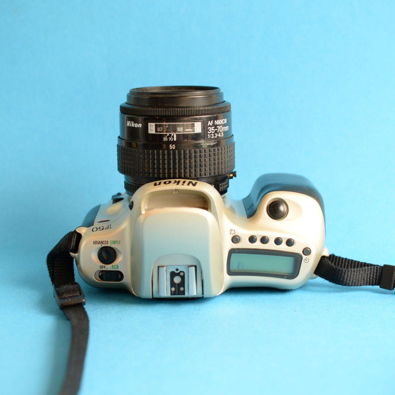 Nikon F50 Film Camera | 35mm SLR | Tested & Working | Silver & Black