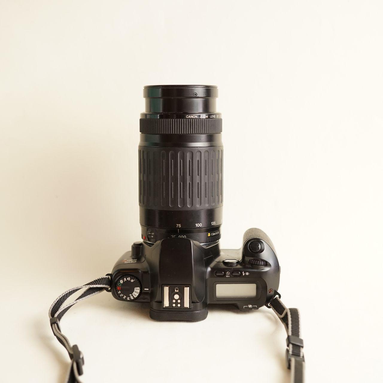 Canon EOS Rebel XS Film Camera with 75–300mm f/4–5.6 Lens | 35mm SLR | Tested & Working | Black