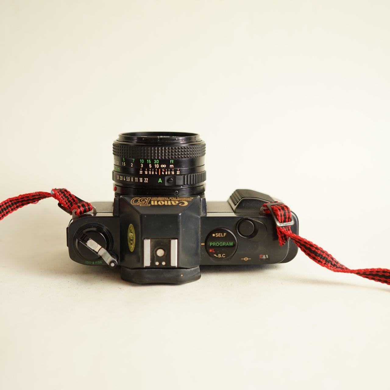 Canon T50 35mm SLR Film Camera w/Canon FD 50mm Lens | Tested & Working | Black