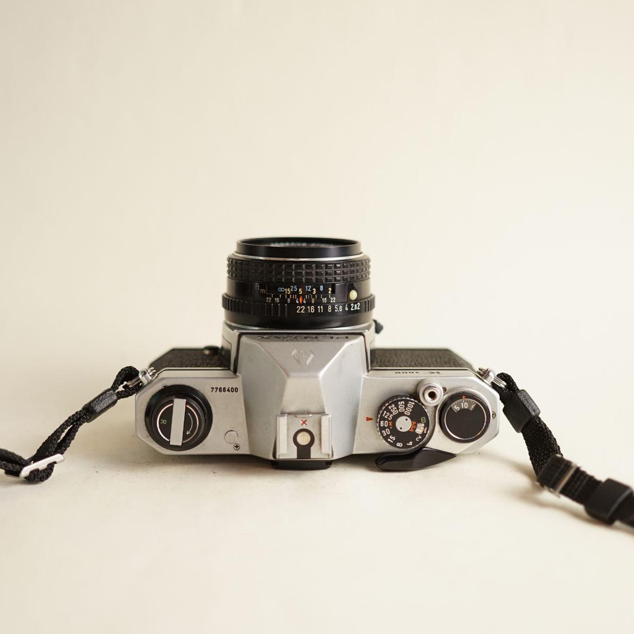 Asahi Pentax K1000 SLR Film Camera | SMC Pentax-M 50mm f/2 Lens | Tested & Working | Silver & Black