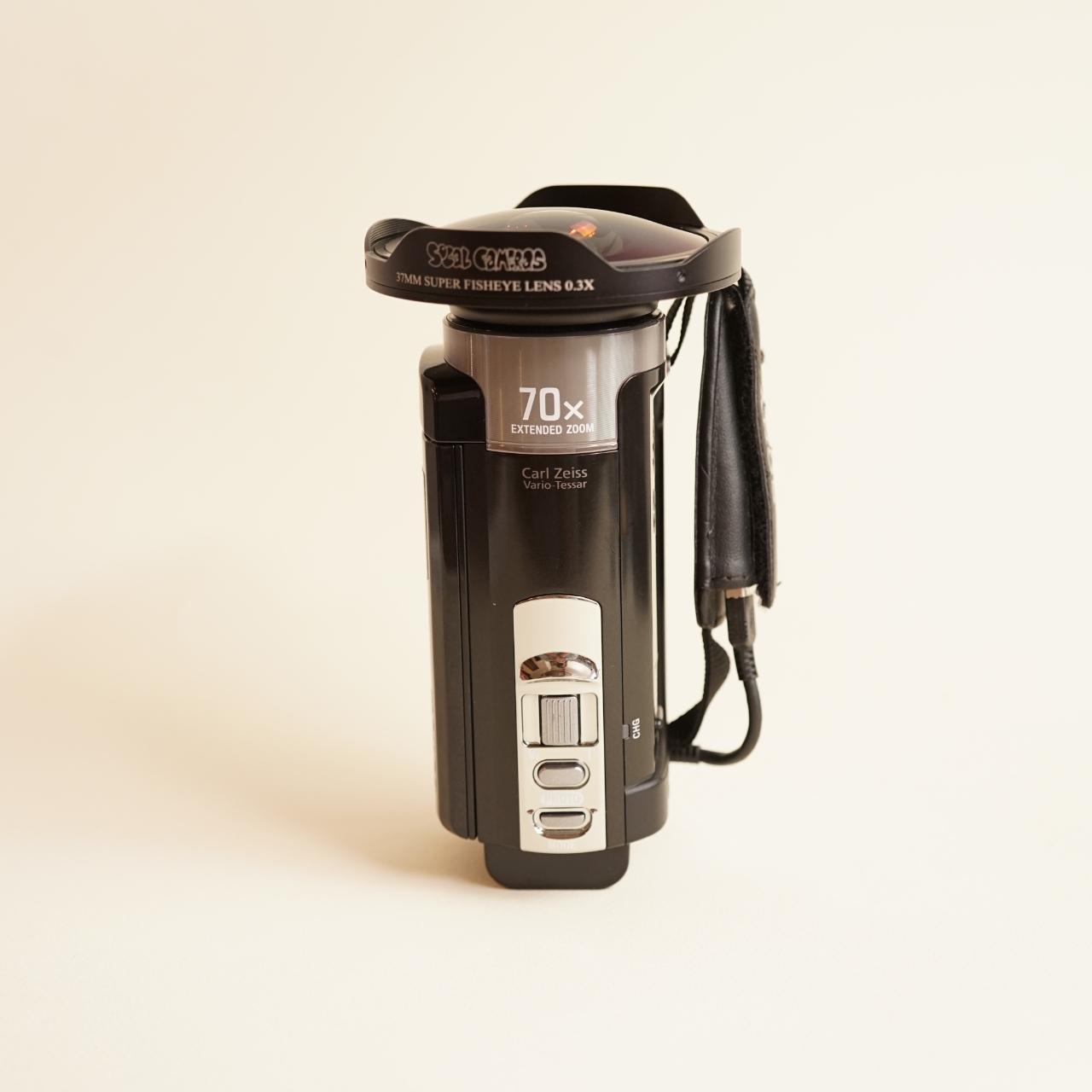 Sony Handycam DCR-SX65 Camcorder | W/SoCal Cameras Fisheye Lens | Tested & Working | Black