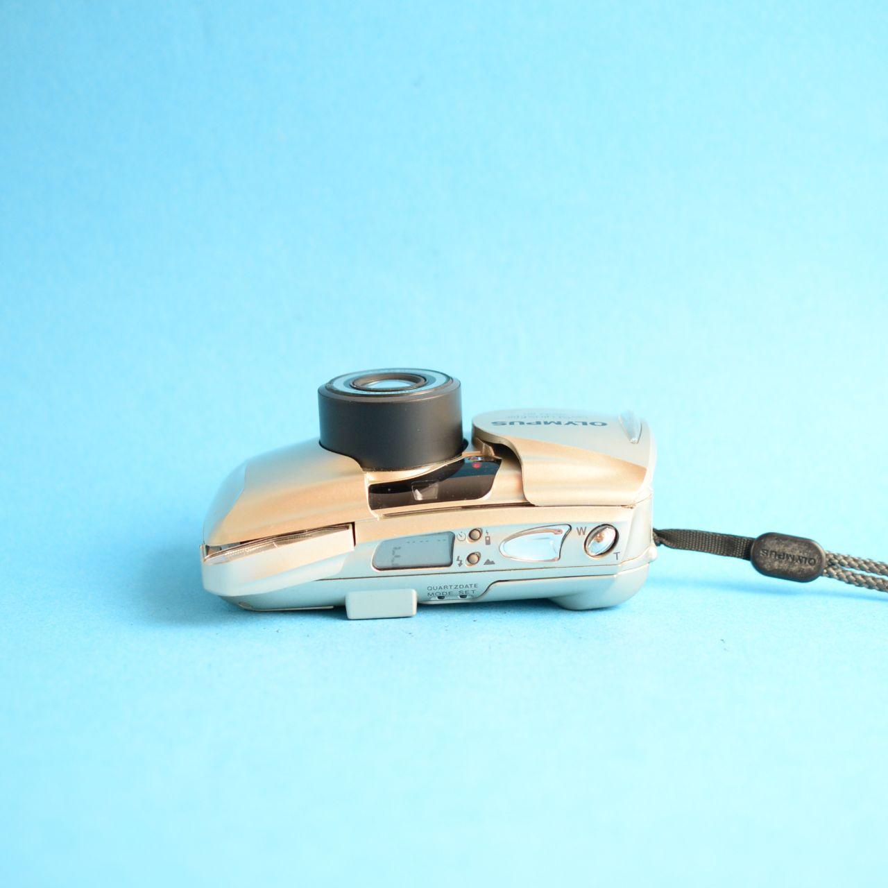 Olympus Infinity Stylus Epic Zoom 80 Film Camera | 35mm Point & Shoot | Tested & Working | Gold