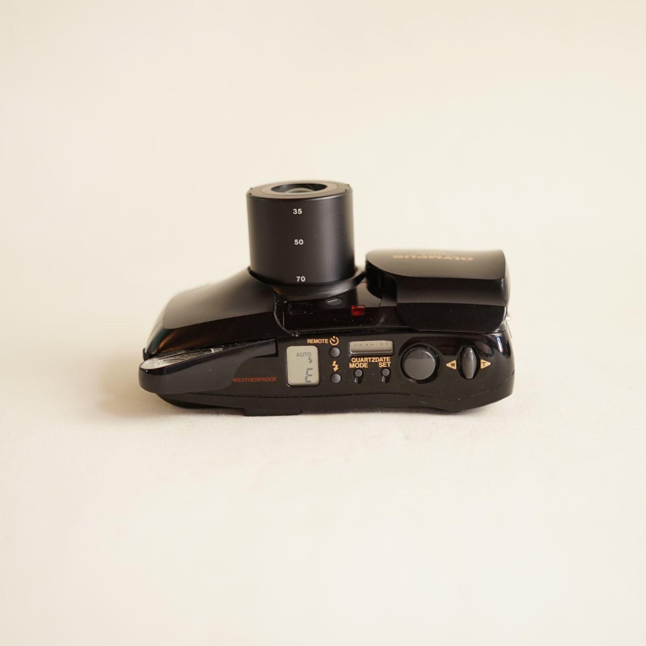 Olympus Infinity Stylus Zoom DLX Film Camera | 35mm Point & Shoot | Tested & Working | Black