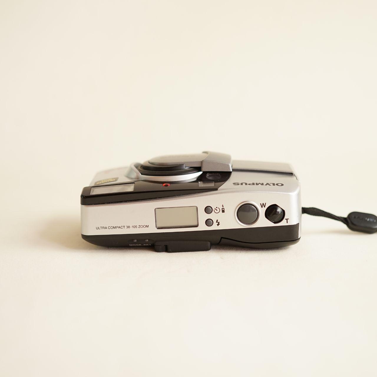 Olympus SuperZoom 105R Film Camera | 35mm Point & Shoot | Tested & Working | Silver