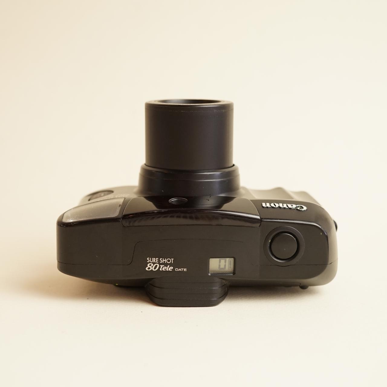 Canon SureShot 80 Tele Date Film Camera | 35mm Point & Shoot | Tested & Working | Black